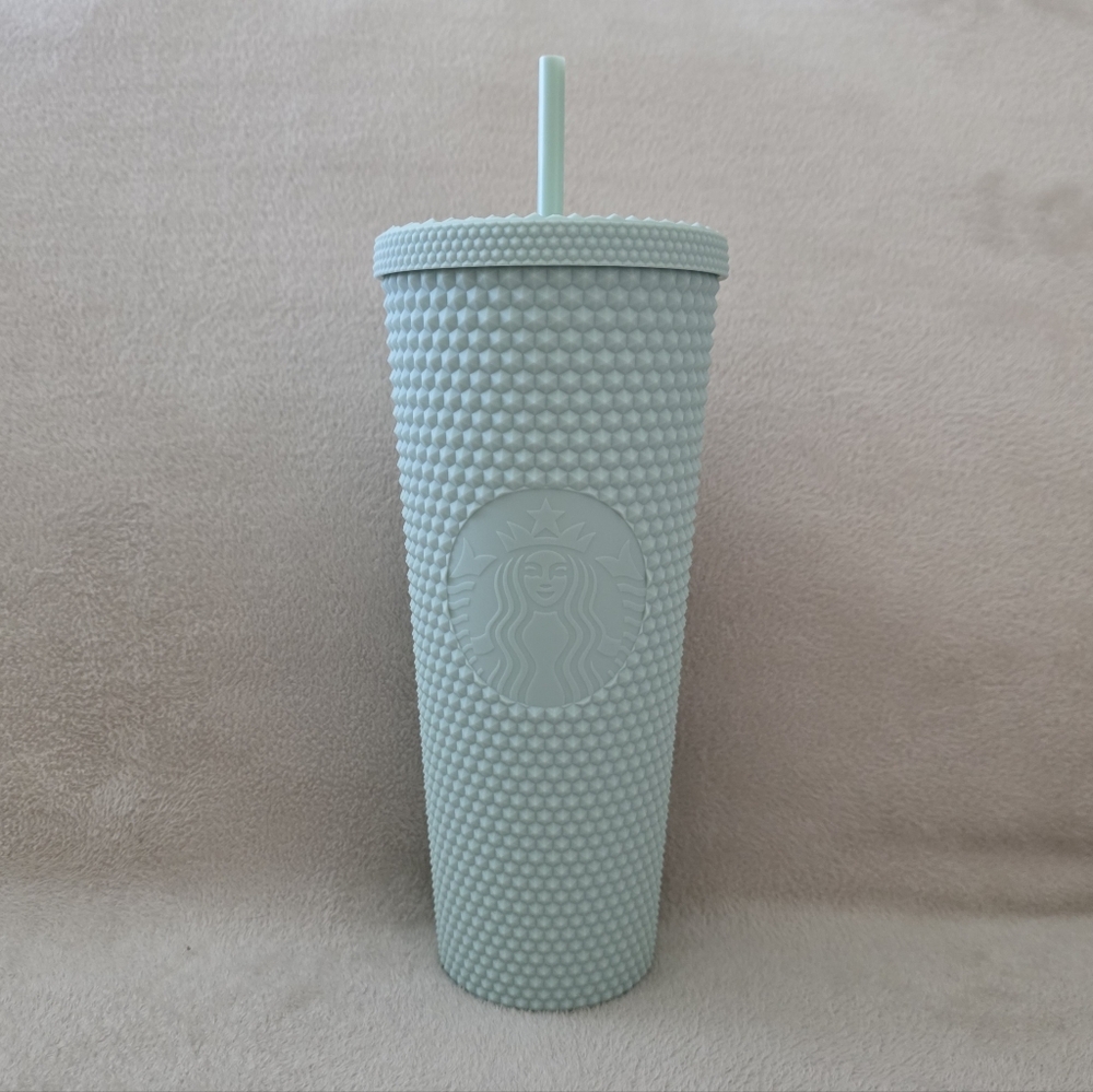 💚NWT Starbucks Studded Cold Cup Tumbler 24 oz, Matte Mint Green 2021